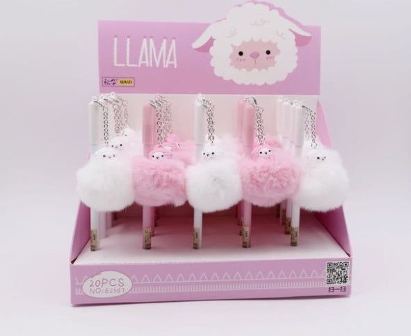 Alpaca hair ball pendant neutral pen signature pen