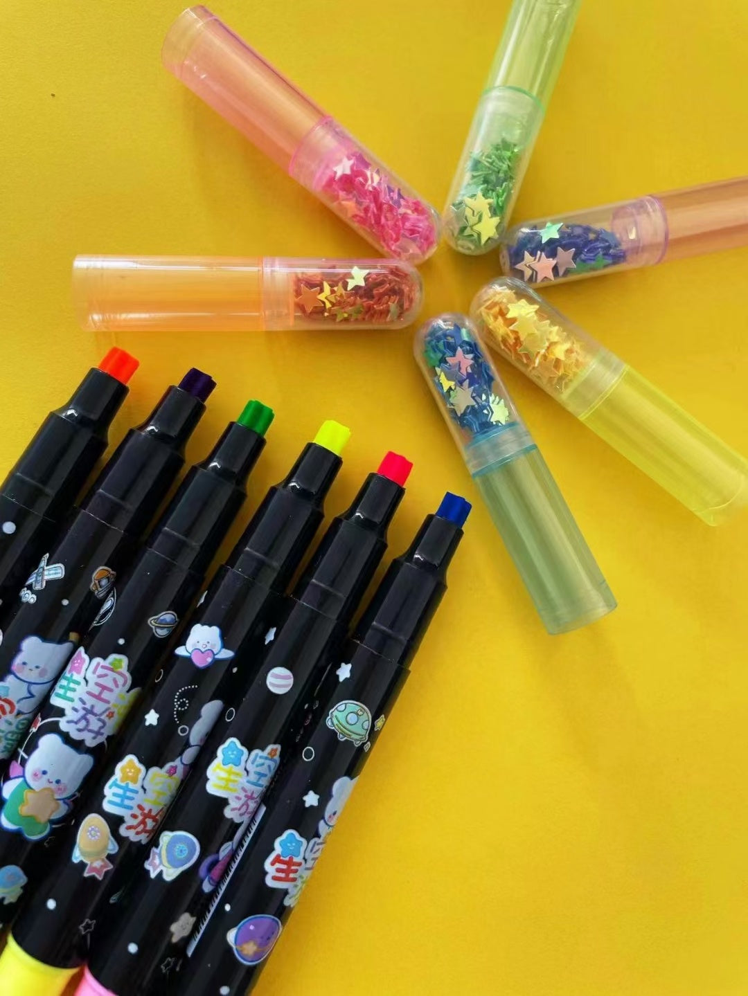 6Pcs Children's Star Highlighter Stationery Prize