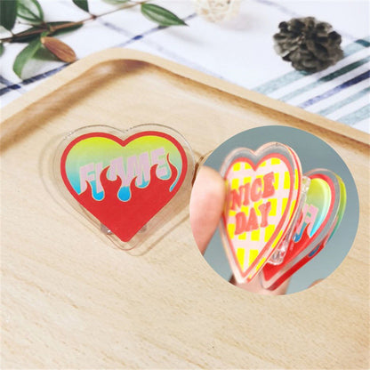 Acrylic Girl Heart Clip Stationery Fixed