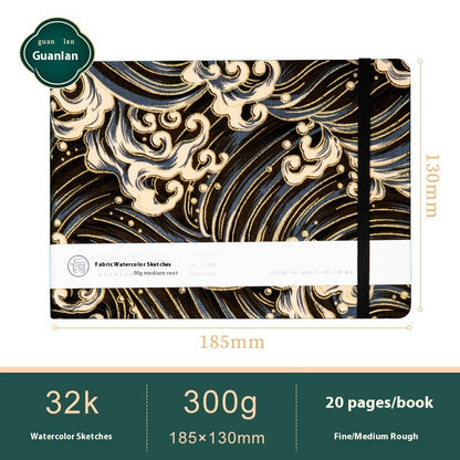 Feiluniao Watercolor Notebook Fabric Handmade Mini Portable Portable Character Sketch Hand Painted Graffiti Drawing Book