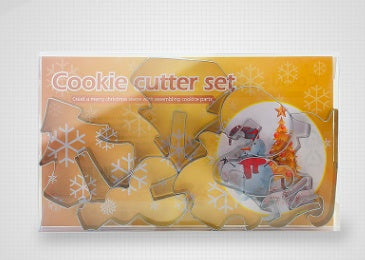 8 18-piece Set Gingerbread House Stainless Steel Christmas Scenario Cookie Cutters Set Biscuit Mold Fondant Cutter Baking Tools
