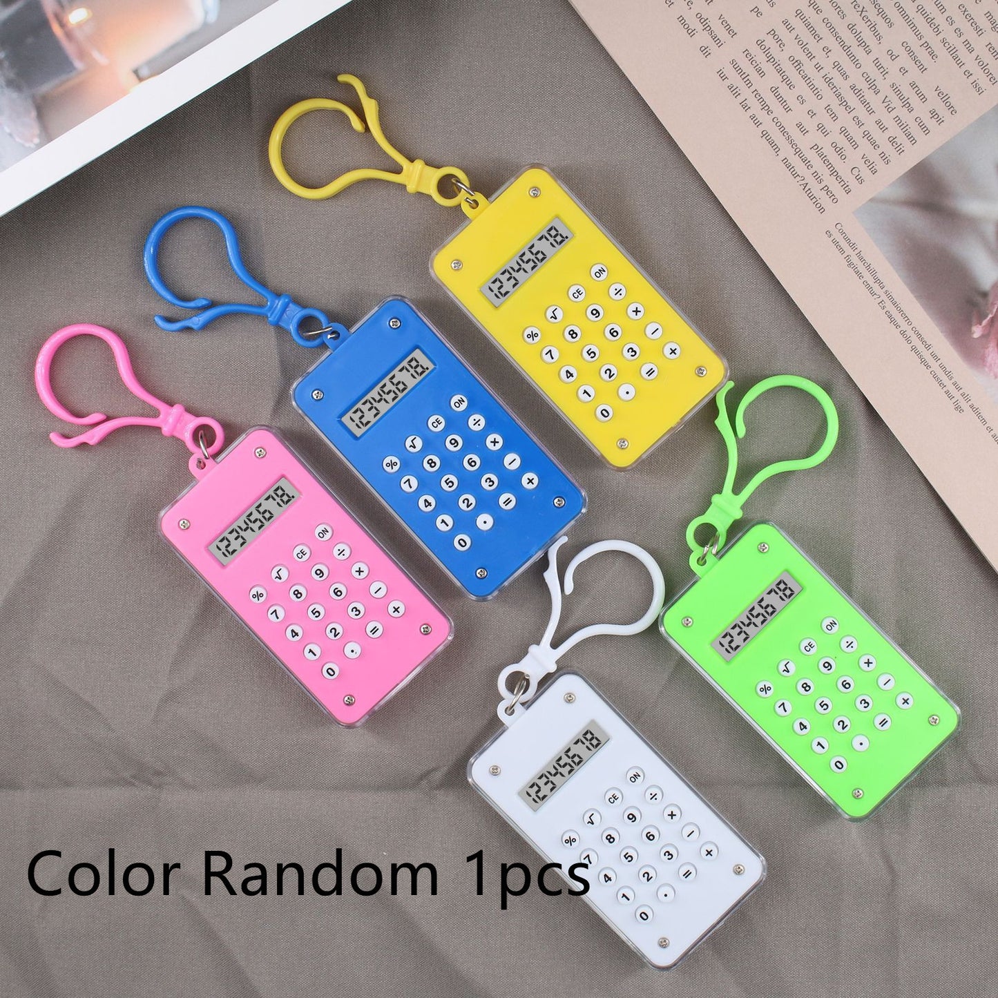 Student Mini Calculator Maze Color Keychain