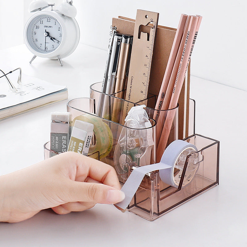 Stationery Storage Box Transparent Desk Shelf