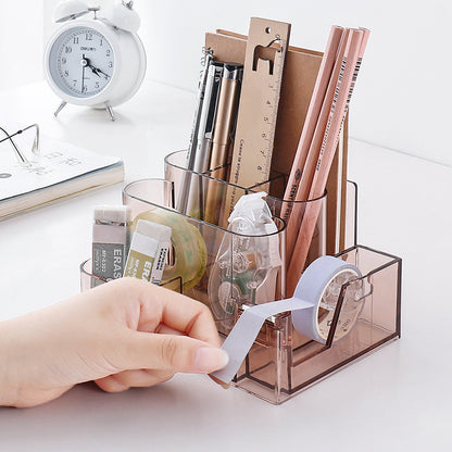 Stationery Storage Box Transparent Desk Shelf