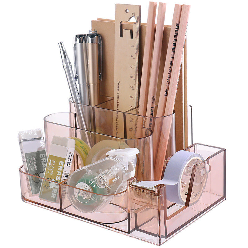 Stationery Storage Box Transparent Desk Shelf