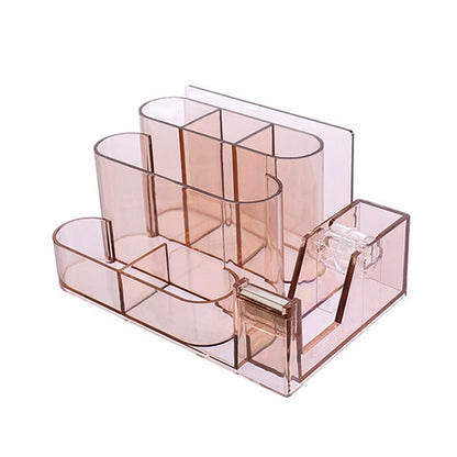 Stationery Storage Box Transparent Desk Shelf