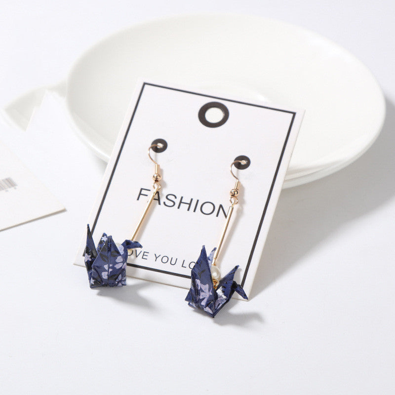 Thousand Paper Crane Earrings Without Pierced Ear Clips