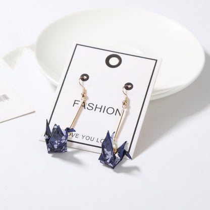 Thousand Paper Crane Earrings Without Pierced Ear Clips