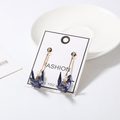 Thousand Paper Crane Earrings Without Pierced Ear Clips