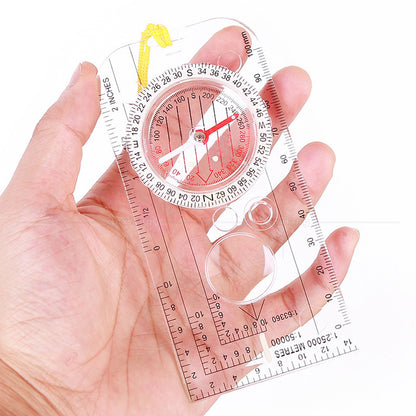 Scale Ruler Compass Transparent Acrylic Map Ruler