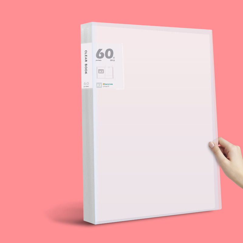 A3 Folder Transparent Test Paper Folder Insert Pocket Hand Frame Storage Book