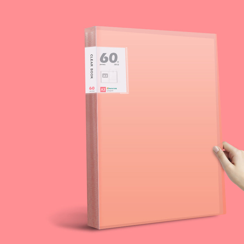 A3 Folder Transparent Test Paper Folder Insert Pocket Hand Frame Storage Book