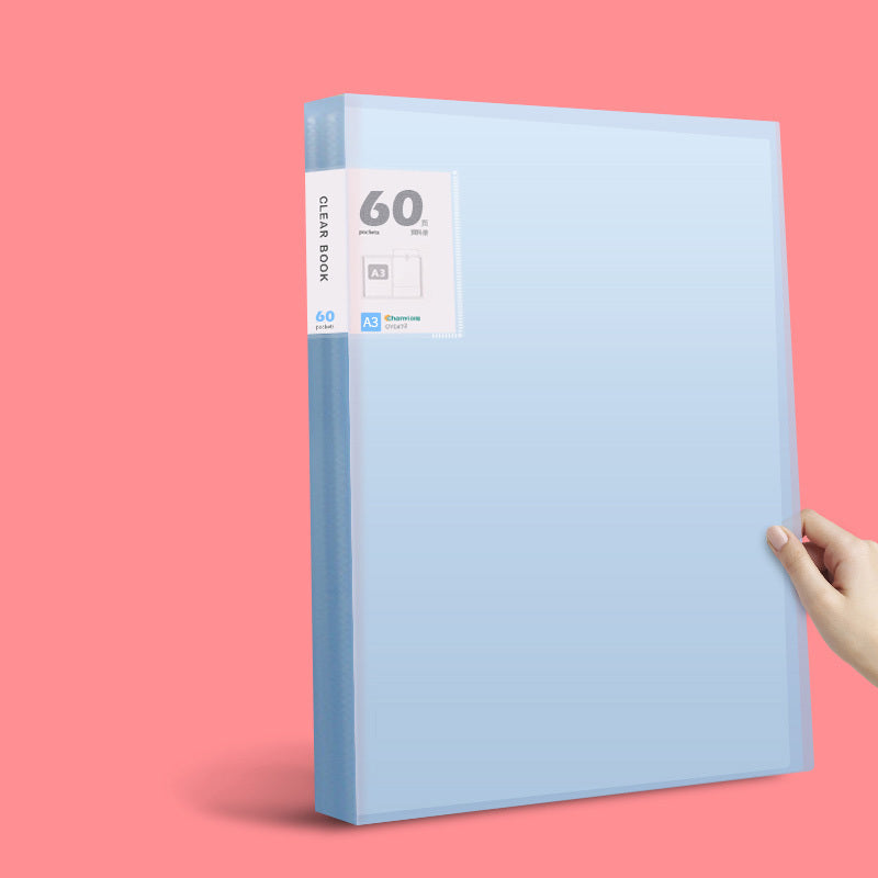 A3 Folder Transparent Test Paper Folder Insert Pocket Hand Frame Storage Book
