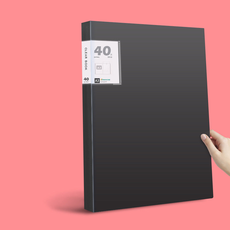A3 Folder Transparent Test Paper Folder Insert Pocket Hand Frame Storage Book