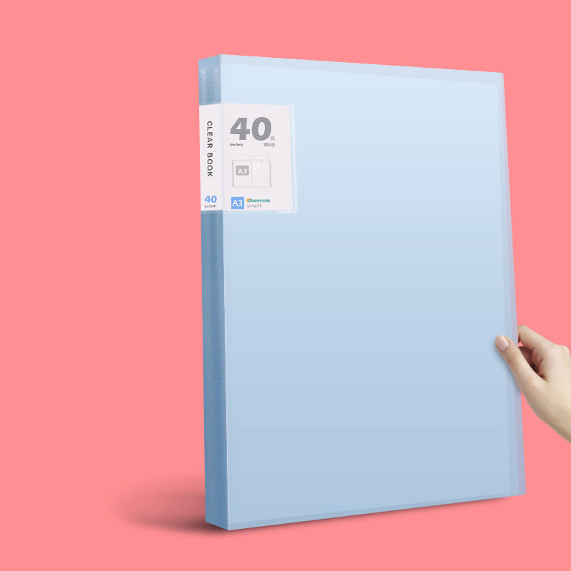 A3 Folder Transparent Test Paper Folder Insert Pocket Hand Frame Storage Book