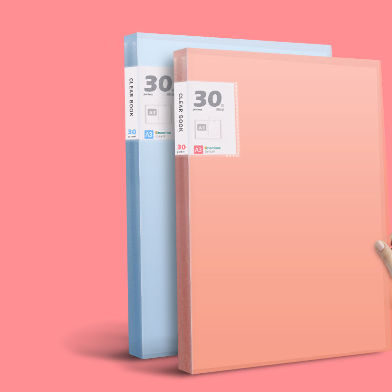 A3 Folder Transparent Test Paper Folder Insert Pocket Hand Frame Storage Book