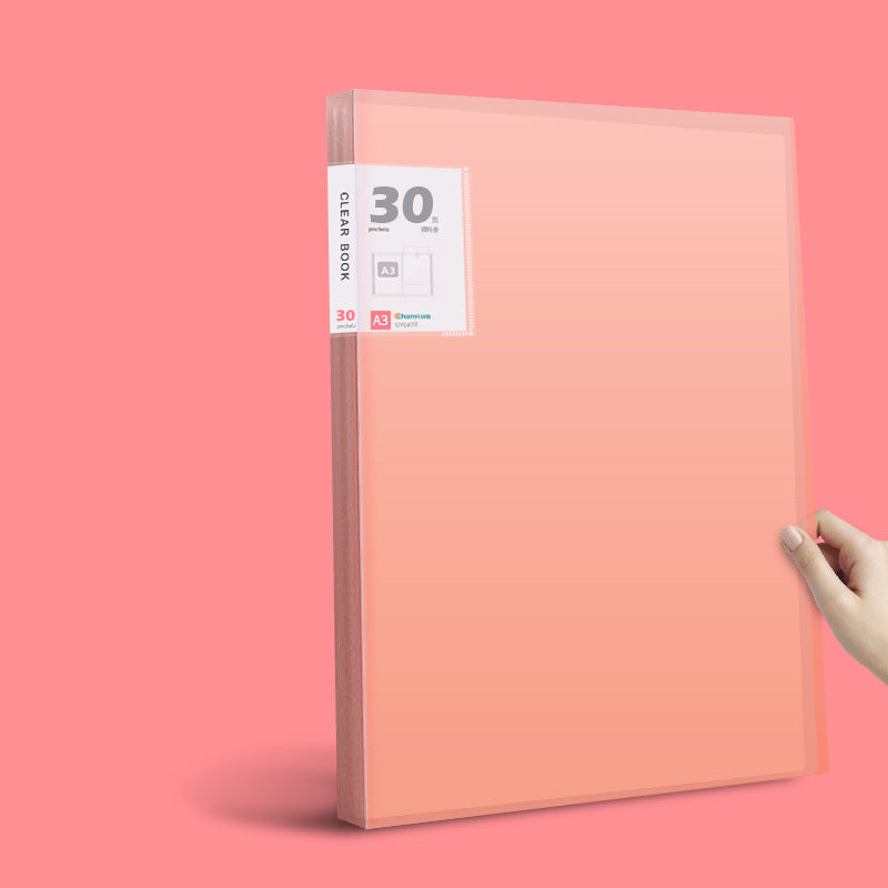 A3 Folder Transparent Test Paper Folder Insert Pocket Hand Frame Storage Book