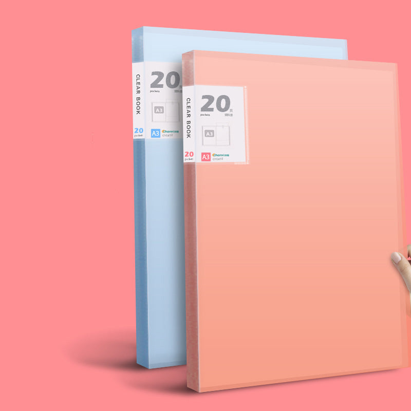 A3 Folder Transparent Test Paper Folder Insert Pocket Hand Frame Storage Book