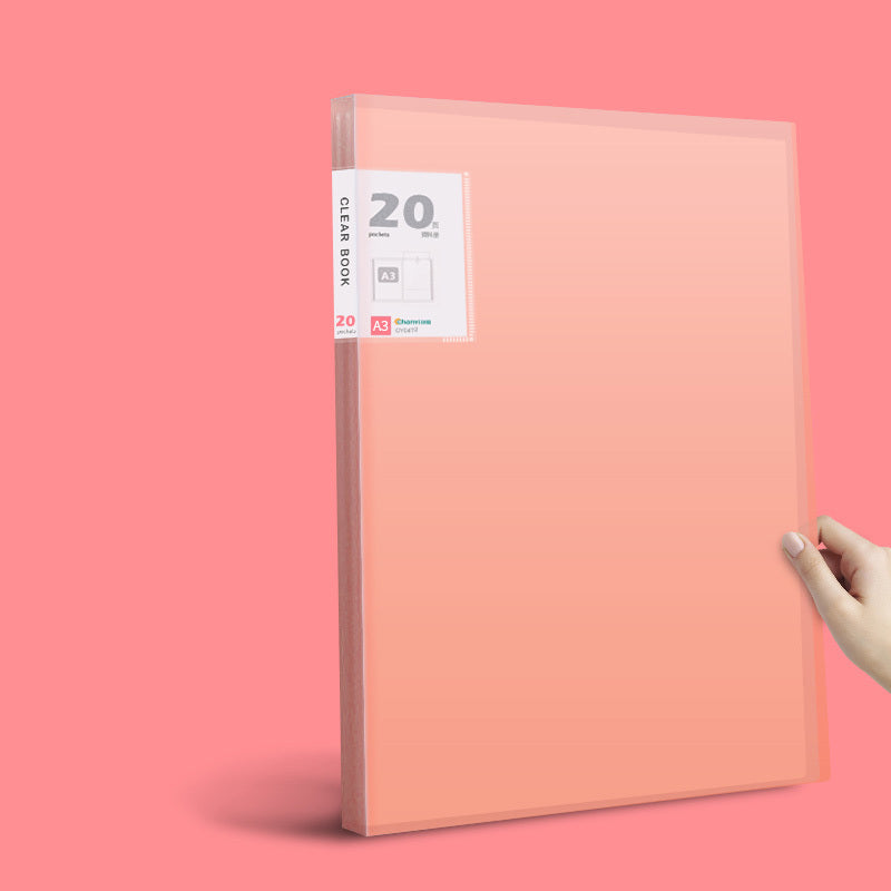 A3 Folder Transparent Test Paper Folder Insert Pocket Hand Frame Storage Book