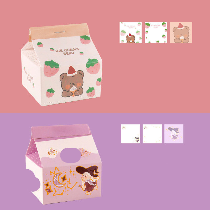 Milk Carton Post-it Note Korean Ins Removable Note Paper