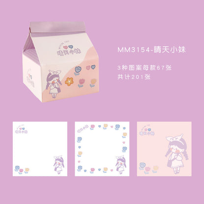 Milk Carton Post-it Note Korean Ins Removable Note Paper
