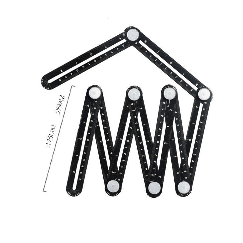 Six Fold Ruler, Multi-fold Section Ruler, Perforated Multi-function Folding Ruler