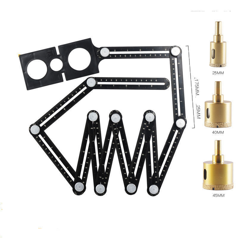 Six Fold Ruler, Multi-fold Section Ruler, Perforated Multi-function Folding Ruler