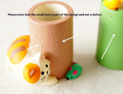 Cat Bird Stationery Storage Pen Holder