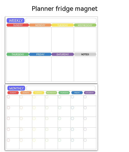 Weekly And Monthly Schedule Erasable Memo Message Board Writing Soft Whiteboard Refridgerator Magnets