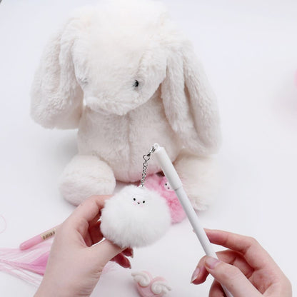 Alpaca hair ball pendant neutral pen signature pen