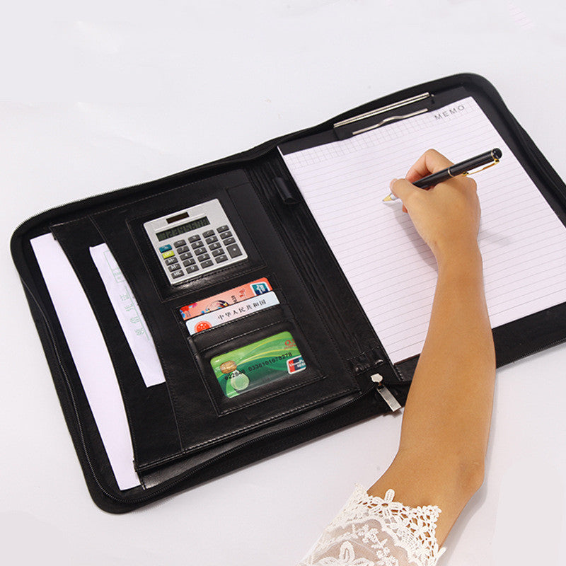A4 Multifunctional Portable Zipper Bag Folder
