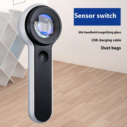 Led Magnifying Glass 60 Times HD Portable USB Charging