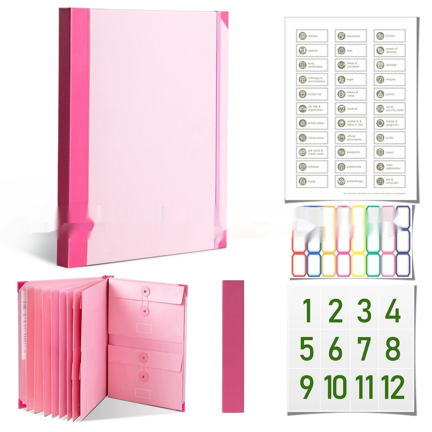 Sliding Wallet File Organ Storage File Folder Loose Leaf