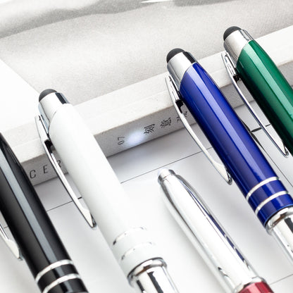Multifunctional Metal Touch Screen Capacitive Stylus LED Light Office Ballpoint Pen