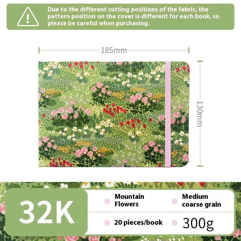 Feiluniao Watercolor Notebook Fabric Handmade Mini Portable Portable Character Sketch Hand Painted Graffiti Drawing Book