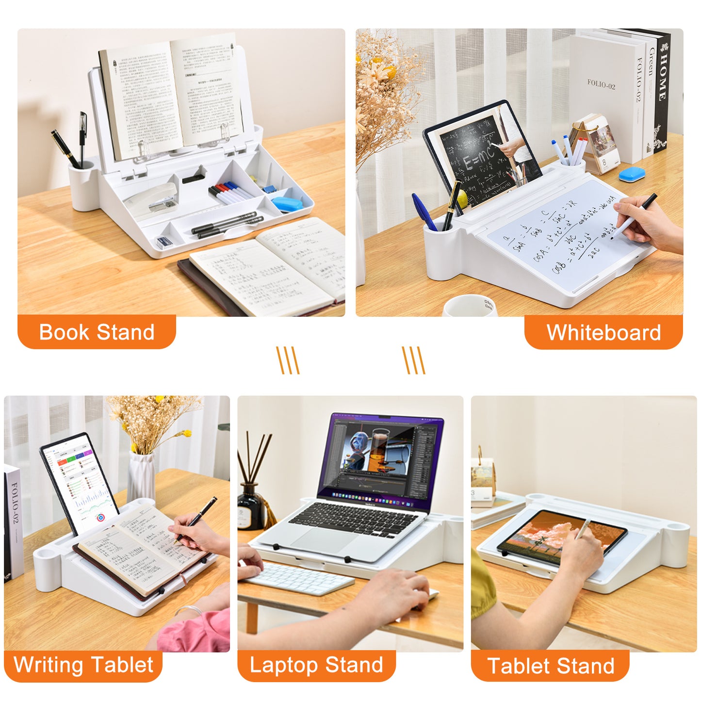 Multifunctional Reading Shelf Whiteboard With Organizer