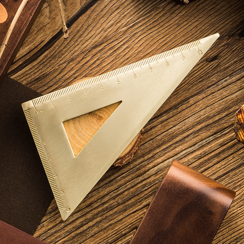 Brass ruler triangle ruler protractor