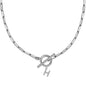 Letters Paper Clips Chain Zircon Pendant Necklace