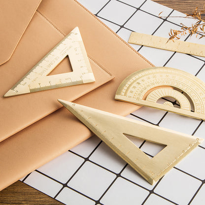 Brass ruler triangle ruler protractor