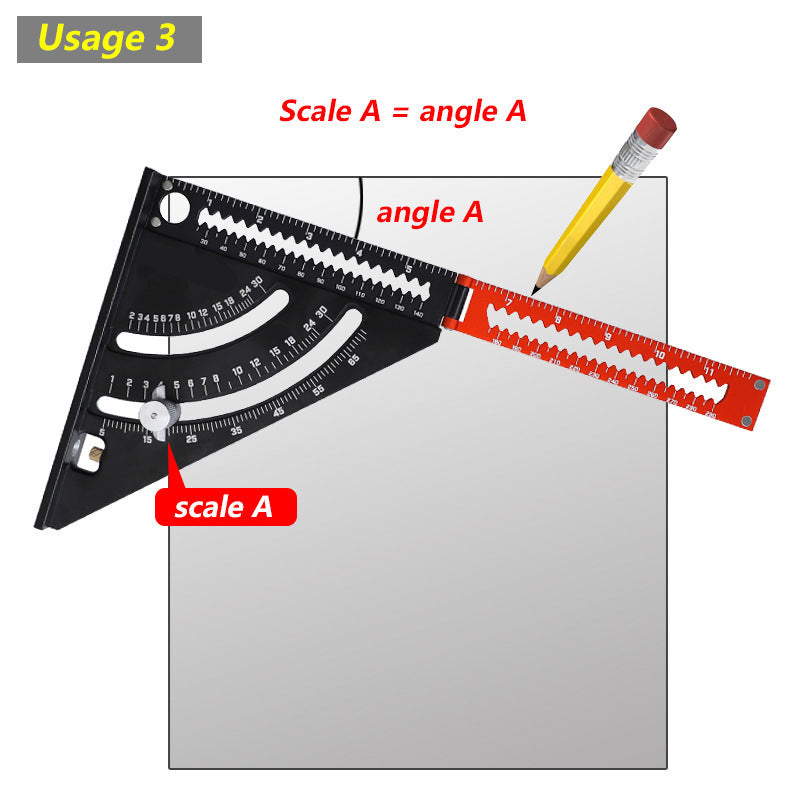Multifunctional Folding Ruler Folding Triangle Ruler Scribing Ruler Angle Ruler