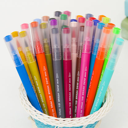 Double-Ended Hook Line Soft-Tip Pen Color Marker Watercolor Pen