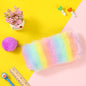 Rainbow plush stationery storage bag