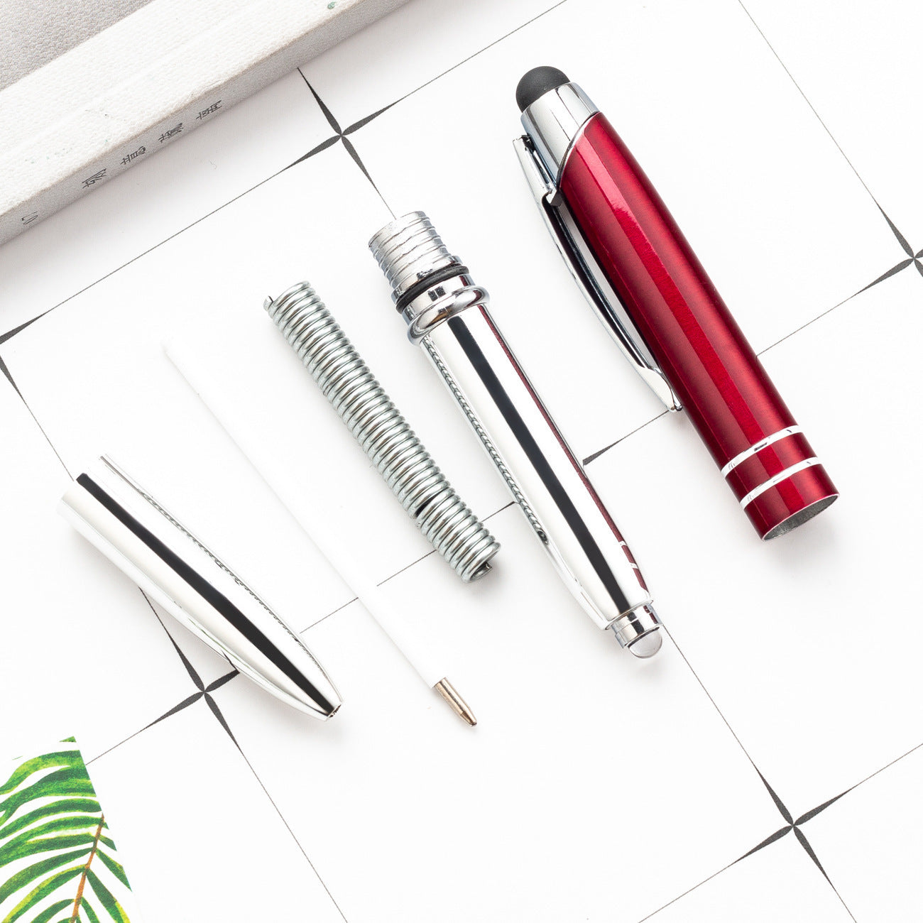 Multifunctional Metal Touch Screen Capacitive Stylus LED Light Office Ballpoint Pen