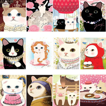 Cat Postcard Cartoon  Holiday Card Stationery