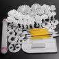 46pcs Fondant Sugarcraft Cake Decorating Plunger Cutters Mol