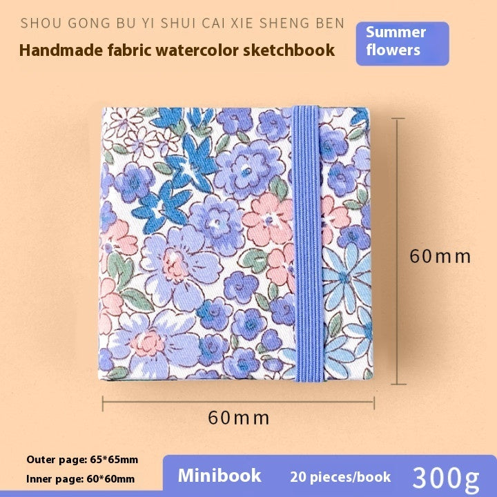 Feiluniao Watercolor Notebook Fabric Handmade Mini Portable Portable Character Sketch Hand Painted Graffiti Drawing Book