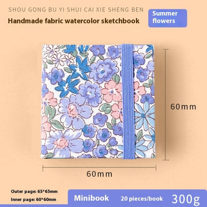 Feiluniao Watercolor Notebook Fabric Handmade Mini Portable Portable Character Sketch Hand Painted Graffiti Drawing Book