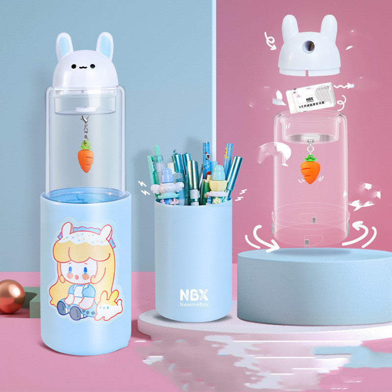 Rotating Pen Case Cartoon Stationery Vertical