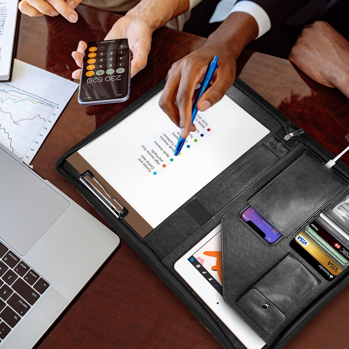 Leather Planning Zip Folder Buggy Bag