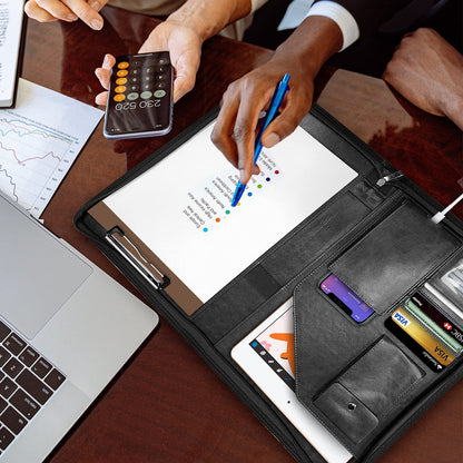 Leather Planning Zip Folder Buggy Bag